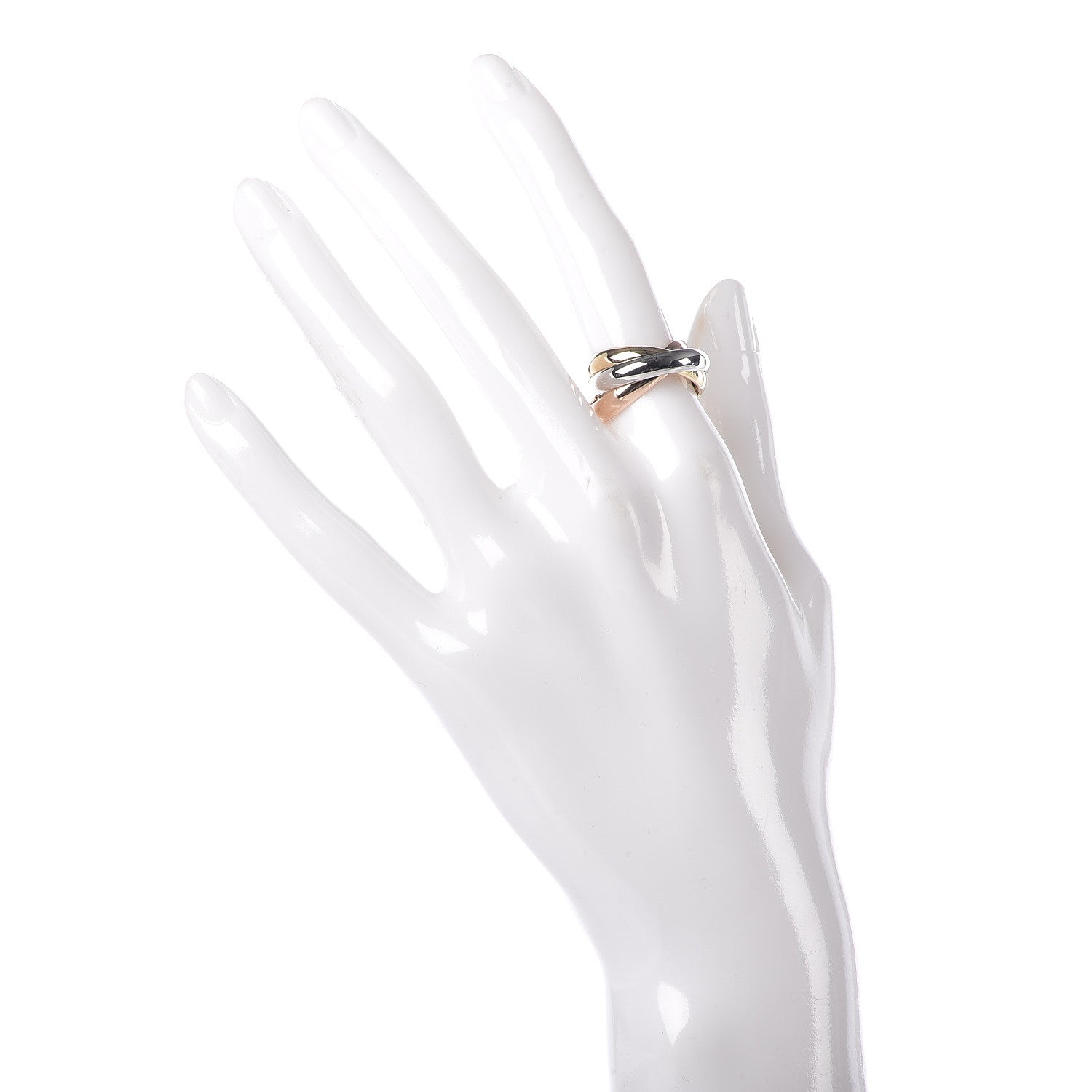 Cartier 18K Pink Yellow White Gold Classic Trinity Ring 53 6.25 2 of 5
