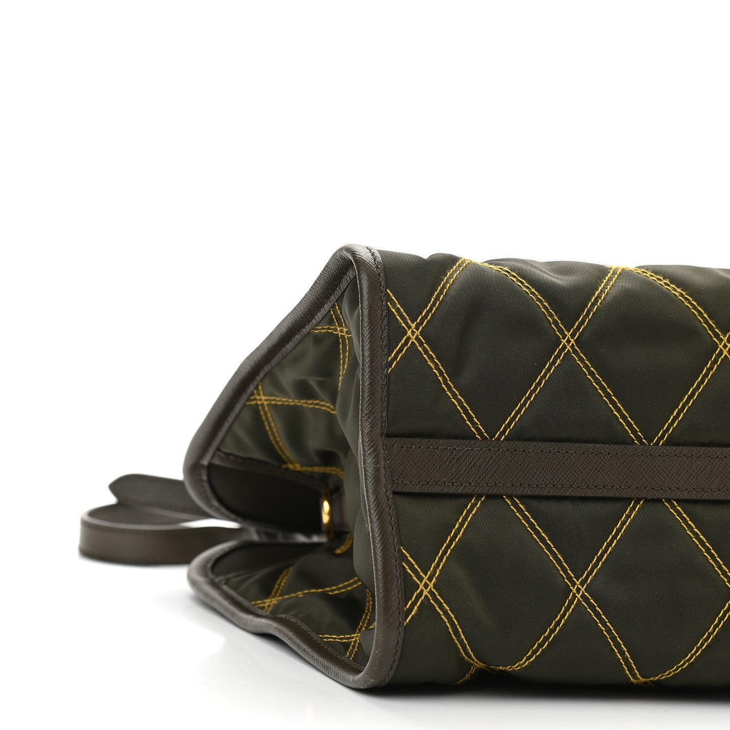 Saffiano Tessuto Nylon Impunturato Quilted Shopper Militare Soleil