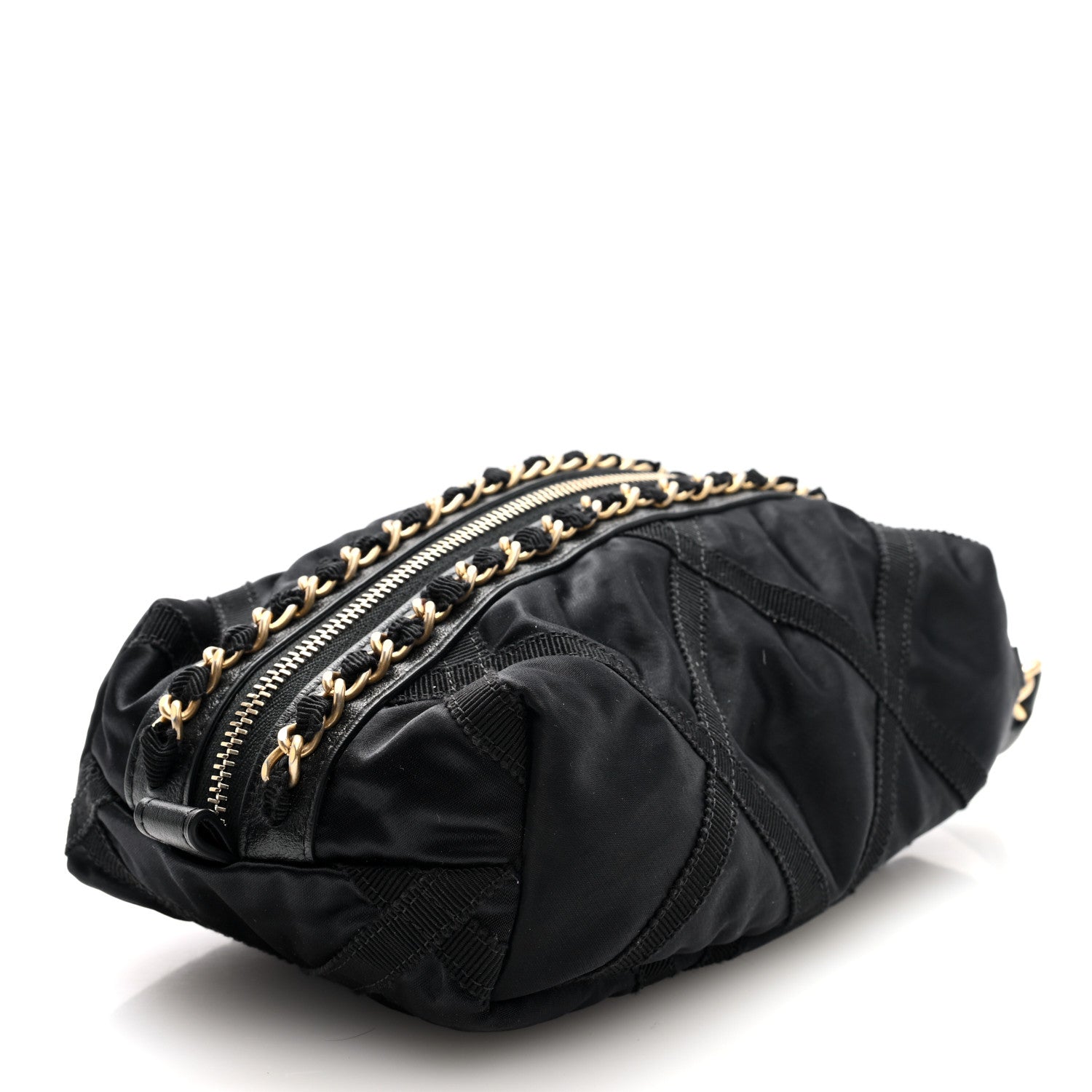 Chanel Nylon Grosgrain Lifestyle Pouch With Sleep Mask Black 4 of 8