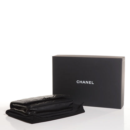 Chanel Calfskin Quilted Boy Wallet On Chain WOC So Black 4 of 8