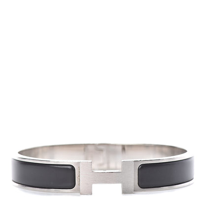 Hermes Matte Enamel Narrow Clic Clac HH Bracelet GM Black 1 of 4