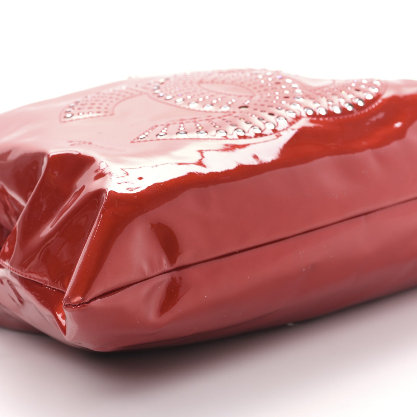 Patent Crystal Strass Bonbons Tote Red