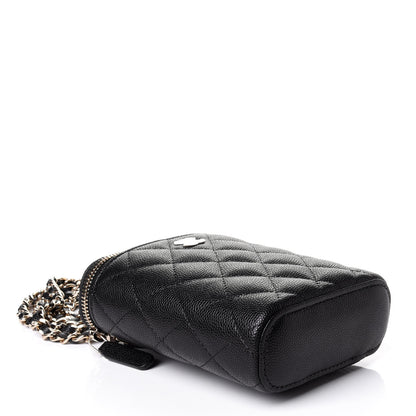 Chanel Caviar Quilted Small Vertical Coco Beauty Vanity Case With Chain Black 3 of 5
