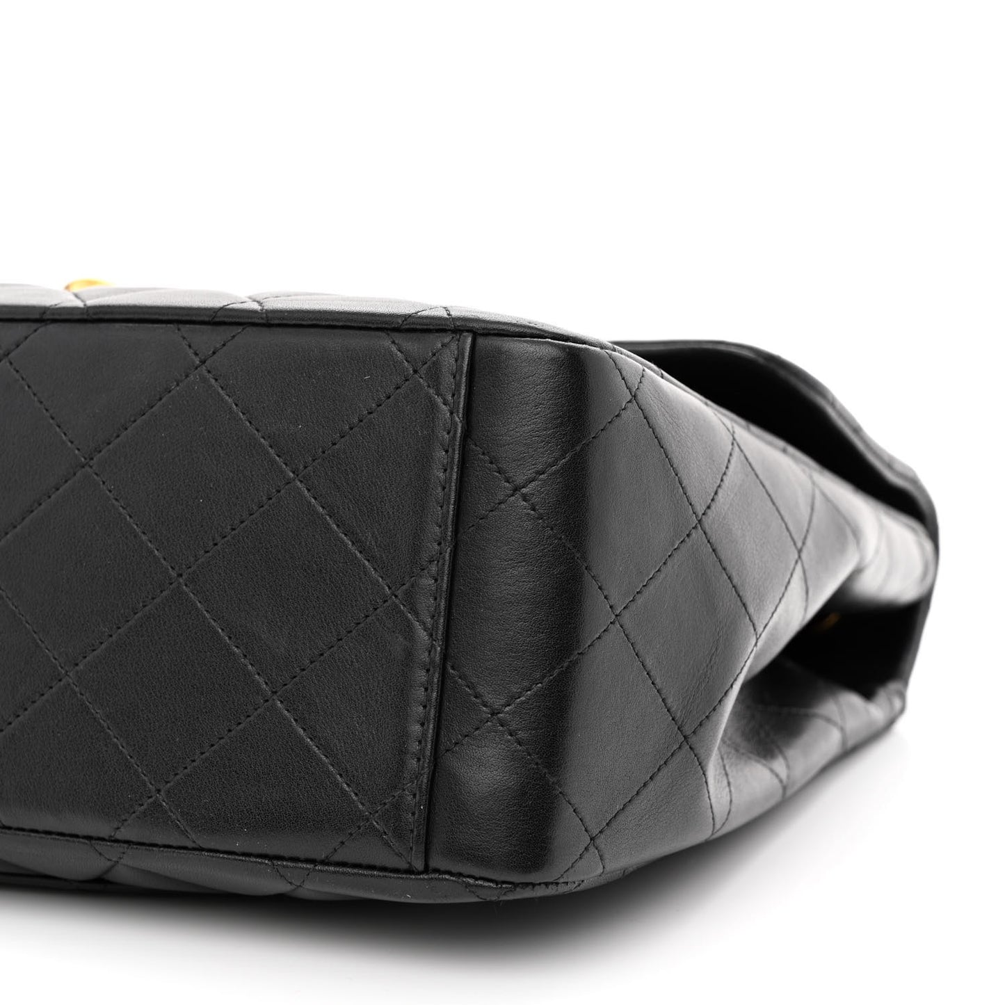 Lambskin Quilted XL Jumbo Single Flap Black