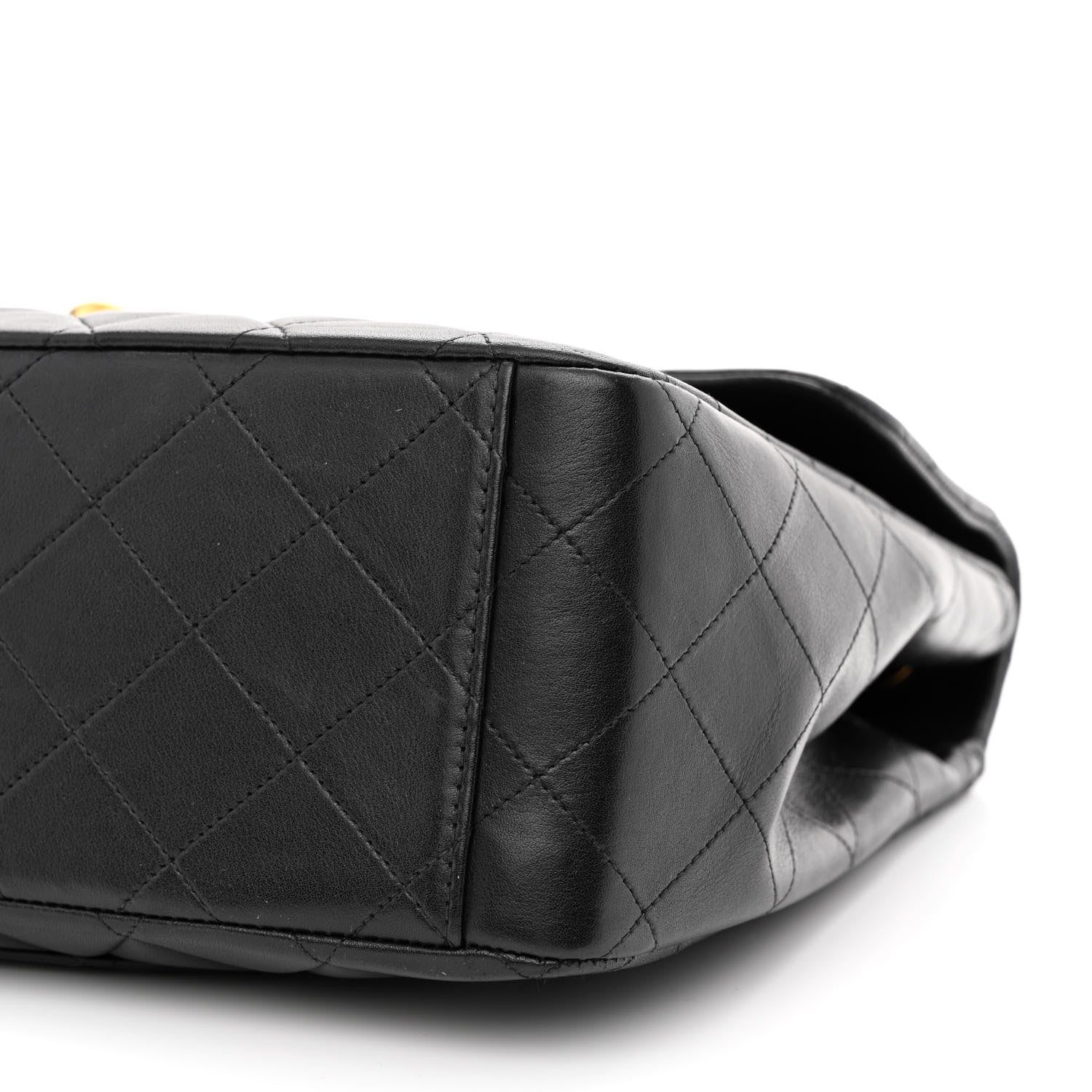 Chanel Lambskin Quilted XL Jumbo Single Flap Black 11 of 12