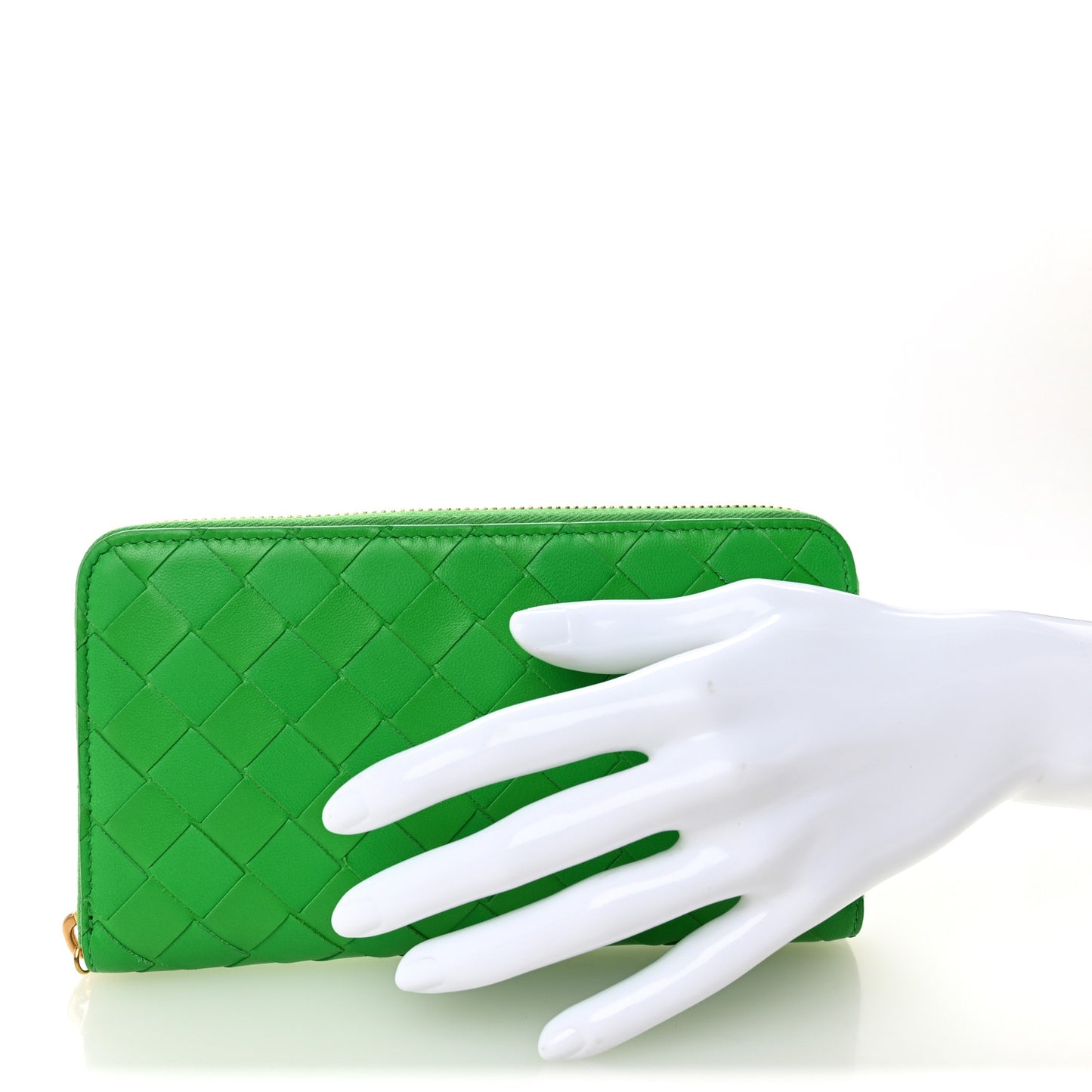 Nappa Intrecciato Zip Around Wallet Parakeet