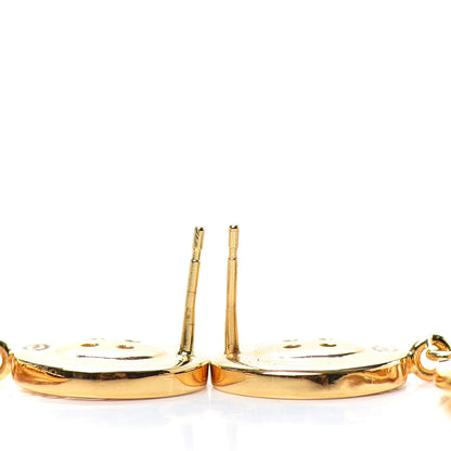 Chanel Metal Large Paris Button Earrings Gold 3 of 4