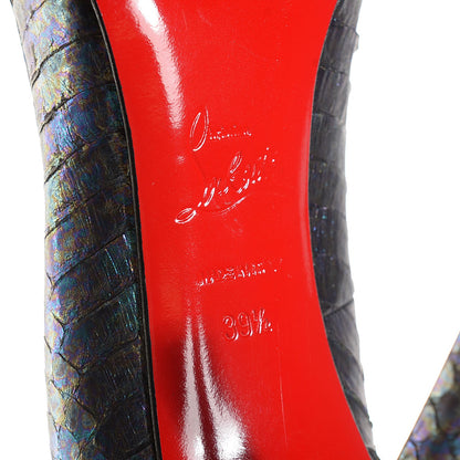 Christian Louboutin Watersnake Neptune Pigalle 100 Pumps 39.5 9.5 Blue Khol 6 of 6