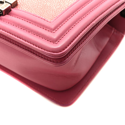 Chanel Galuchat Stingray Small Boy Flap Pink 10 of 10