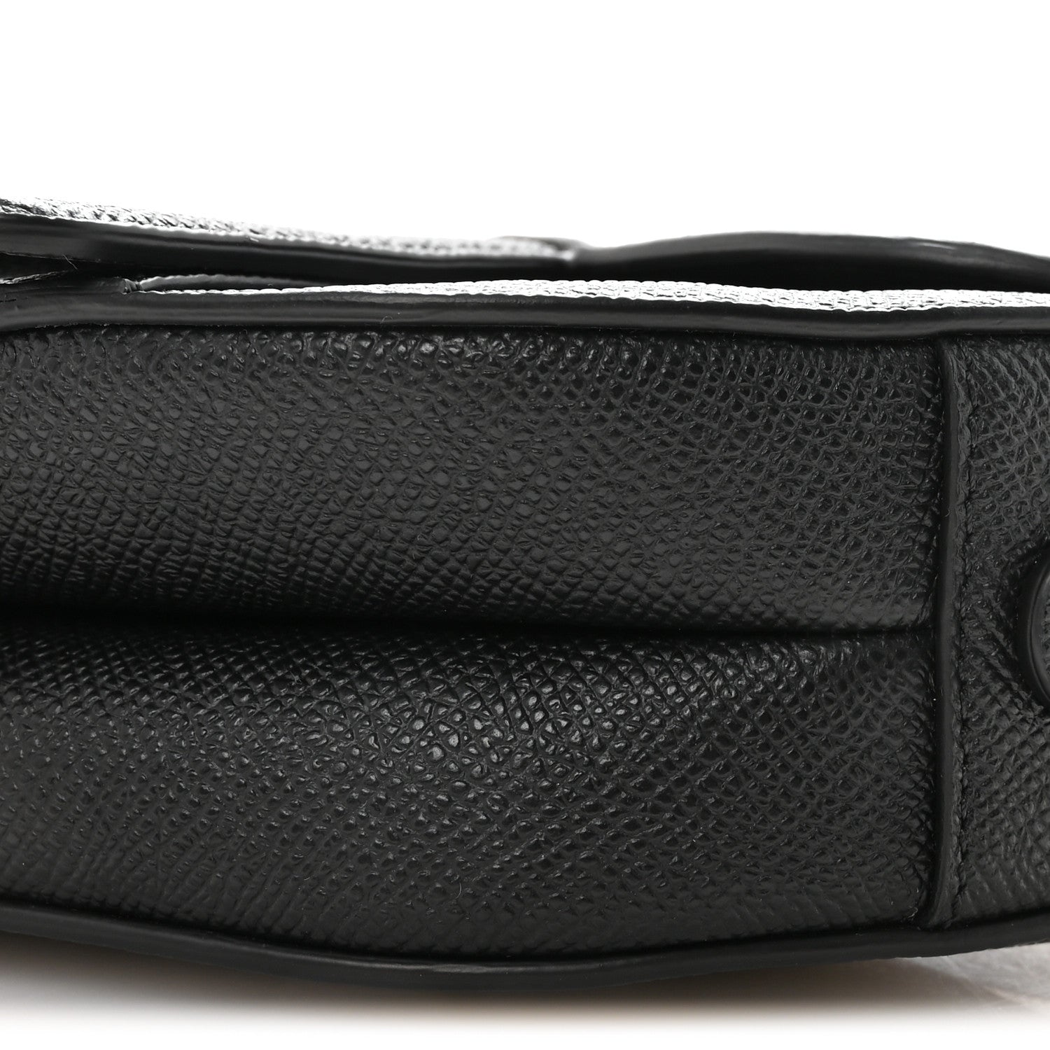 Christian Dior Grained Calfskin Mini Saddle Bag With Strap Black 10 of 11