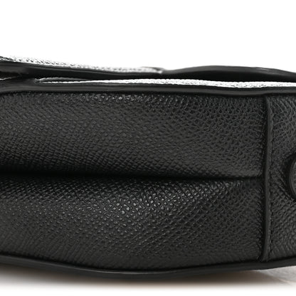 Christian Dior Grained Calfskin Mini Saddle Bag With Strap Black 10 of 11