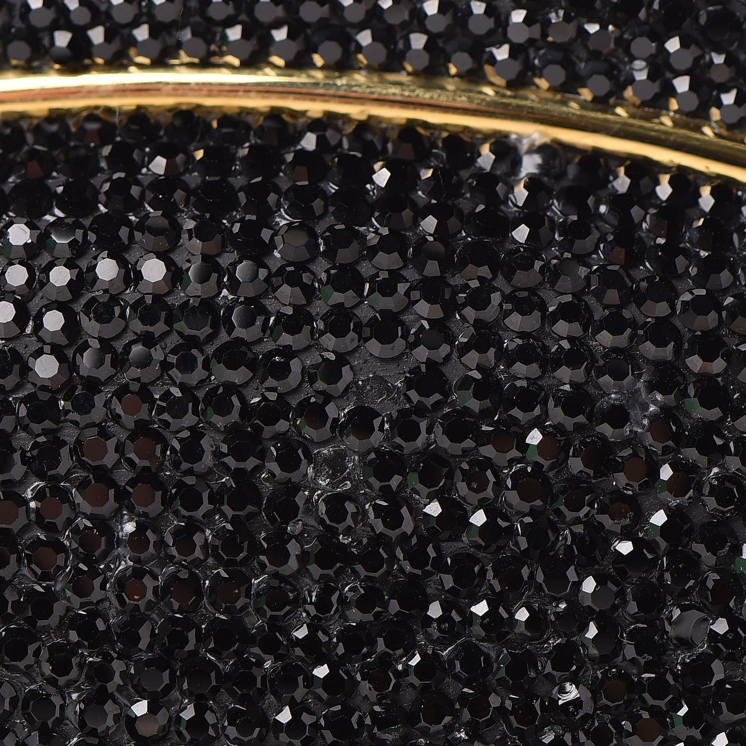 Judith Leiber Swarovski Crystal Minaudiere Clutch Black Gold 11 of 14