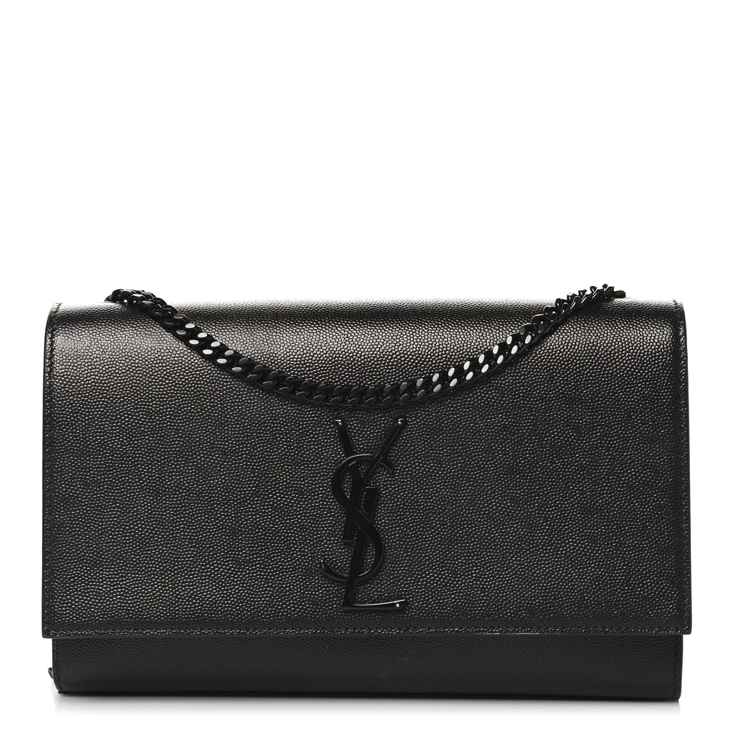 Saint Laurent Grain De Poudre Medium Classic Monogram Monochrome Kate Satchel Black 1 of 9