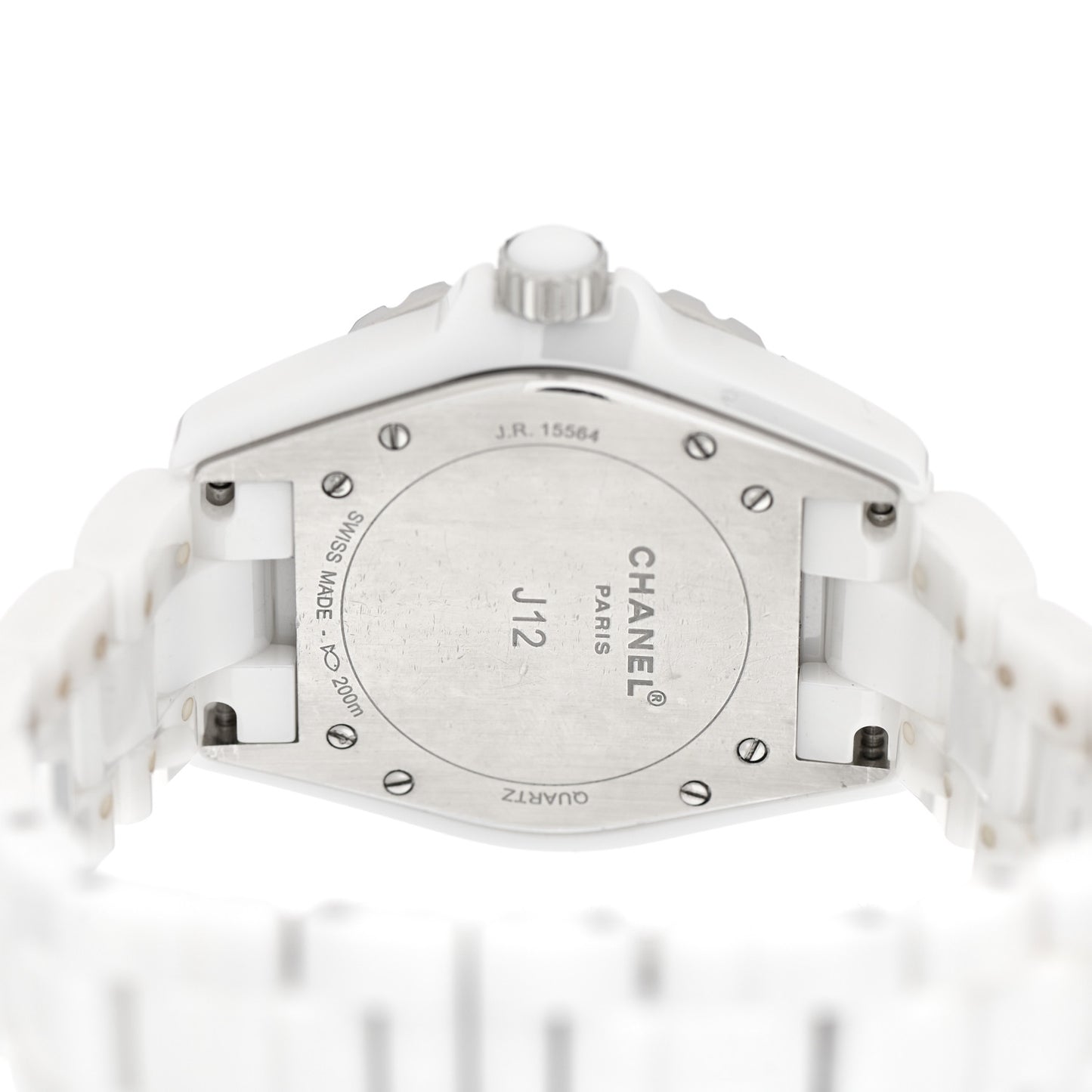 Stainless Steel Ceramic Diamond 38mm J12 Quartz Watch White