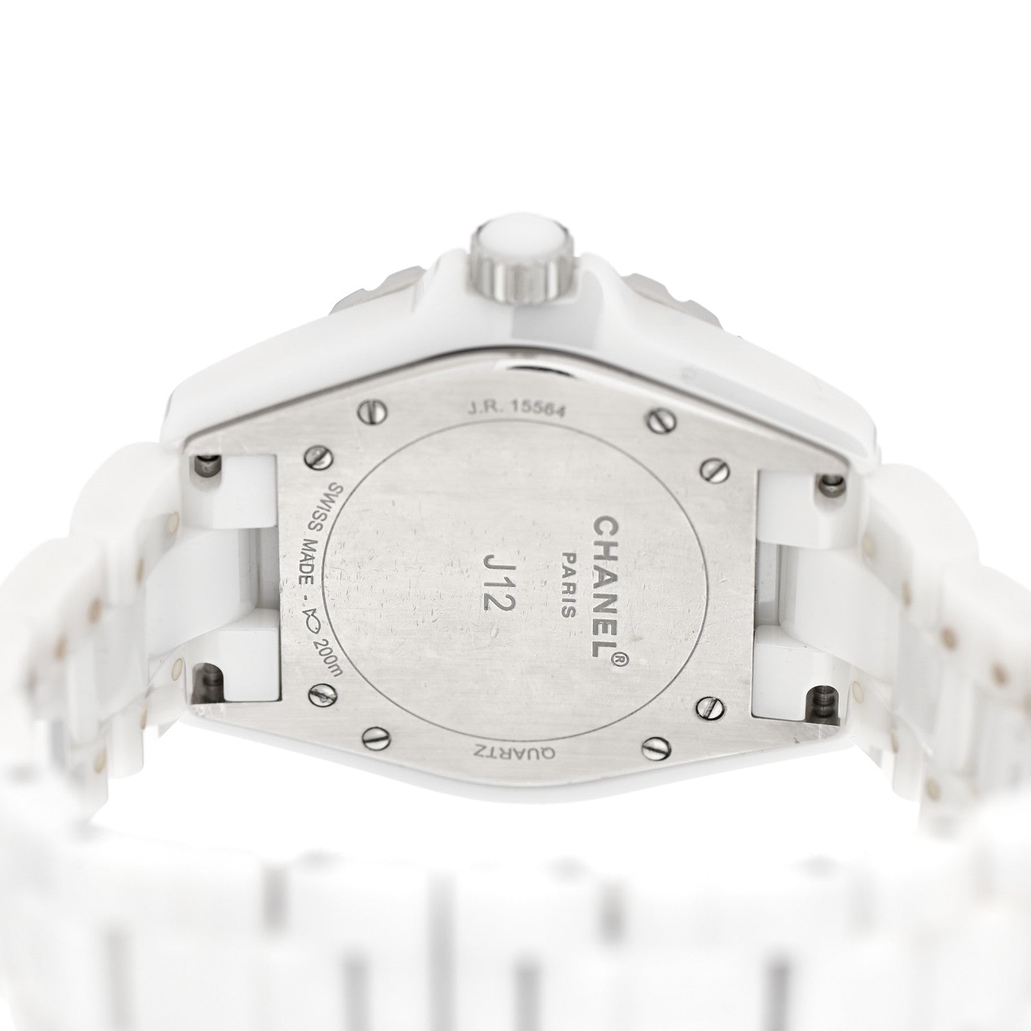 Chanel Stainless Steel Ceramic Diamond 38mm J12 Quartz Watch White 4 of 4