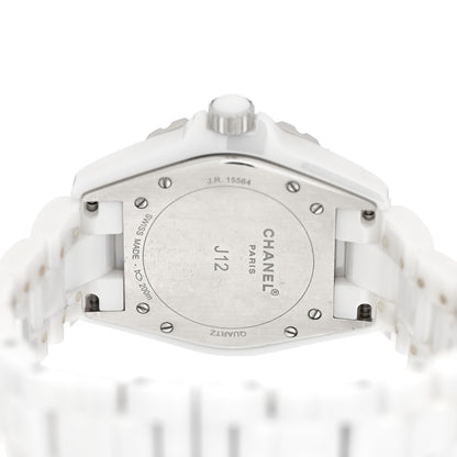Chanel Stainless Steel Ceramic Diamond 38mm J12 Quartz Watch White 4 of 4