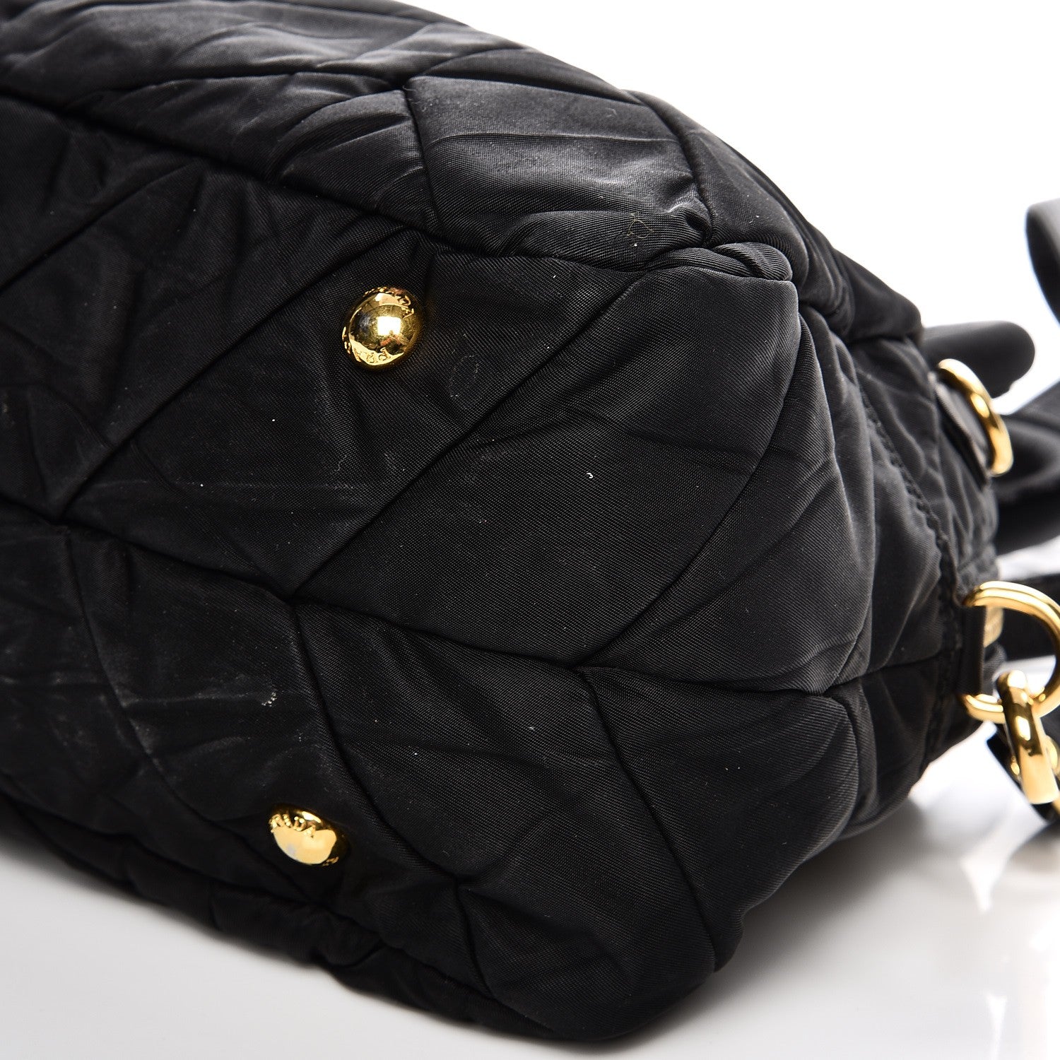 Prada Nylon Chevron Quilted Dome Satchel Black 12 of 12