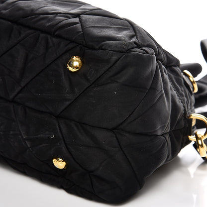Prada Nylon Chevron Quilted Dome Satchel Black 12 of 12