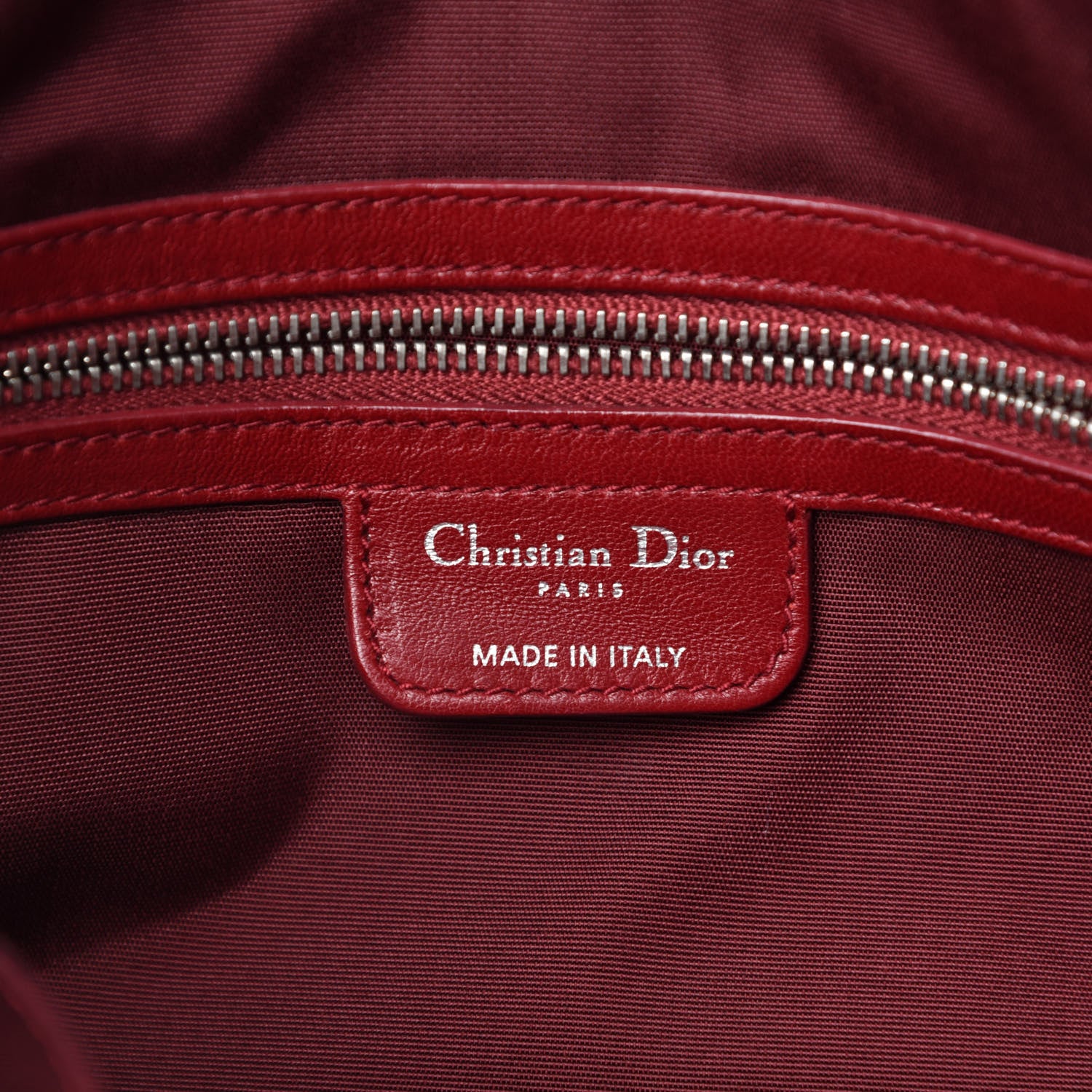 Christian Dior Lambskin Cannage Medium Granville Tote Red 9 of 11