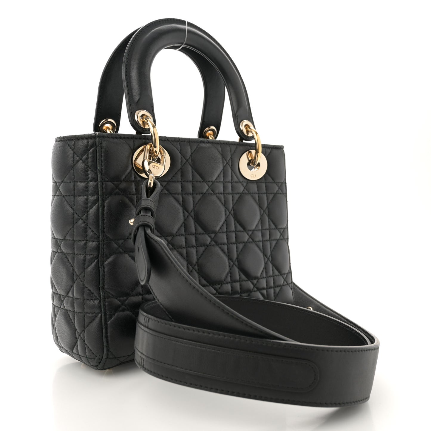 Lambskin Cannage Small Lucky Badges My Lady Dior Black
