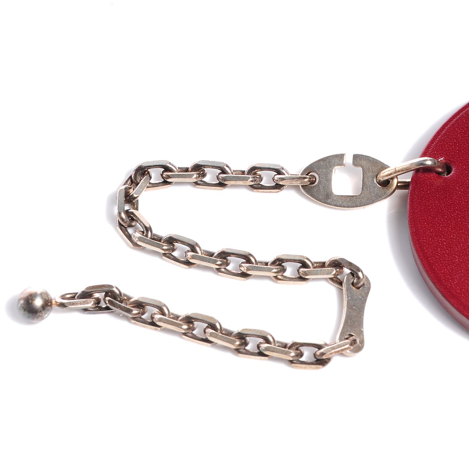Hermes Veau Box Dog Key Chain Bag Charm Rouge H 4 of 4