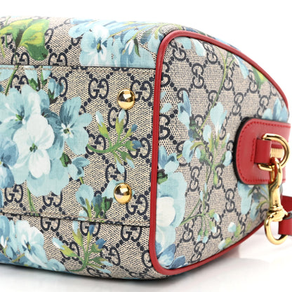 Gucci GG Supreme Monogram Blooms Small Boston Beige Blue Navy Hibiscus Red 10 of 10