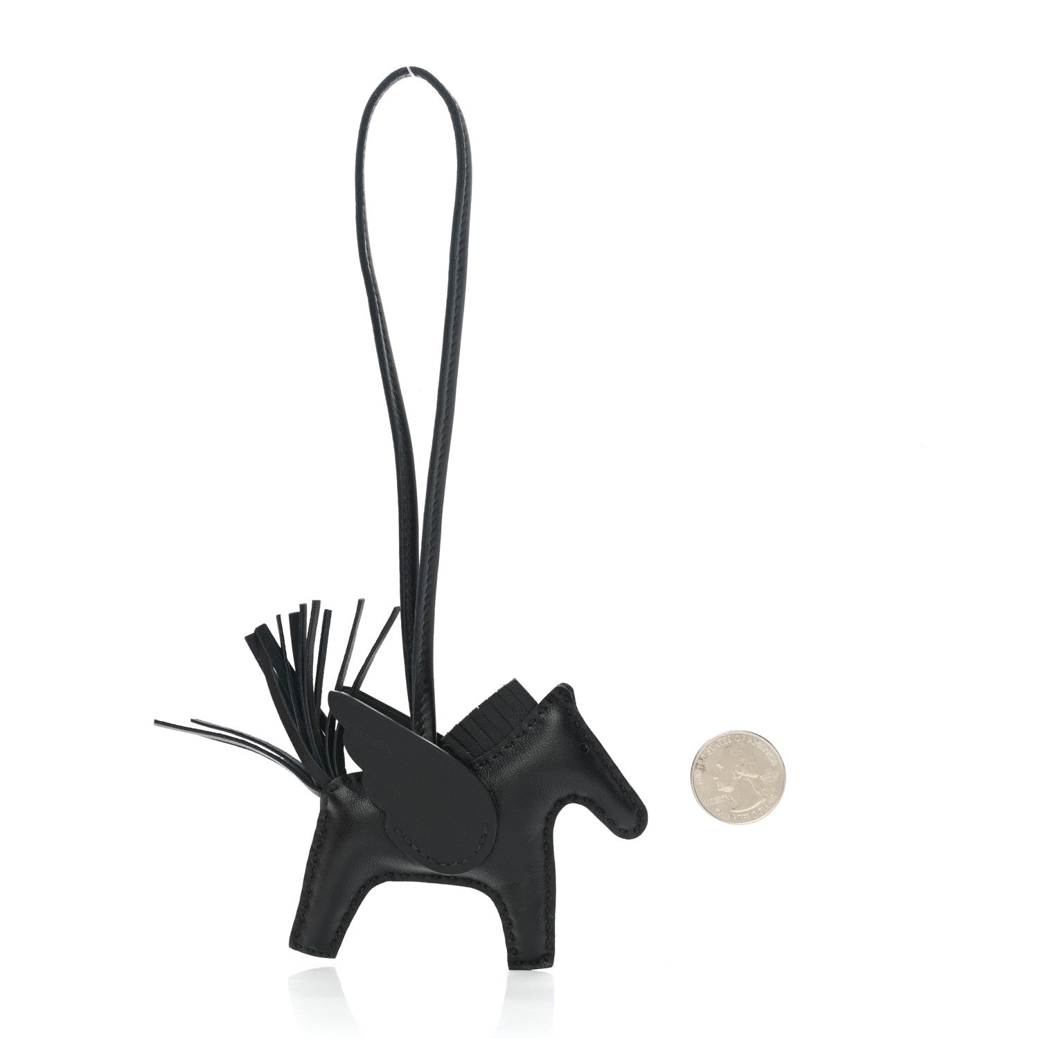 Hermes Milo Lambskin Grigri Rodeo Pegase Horse Bag Charm PM So Black 2 of 5