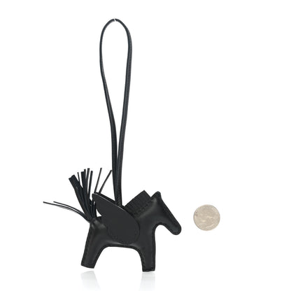 Hermes Milo Lambskin Grigri Rodeo Pegase Horse Bag Charm PM So Black 2 of 5
