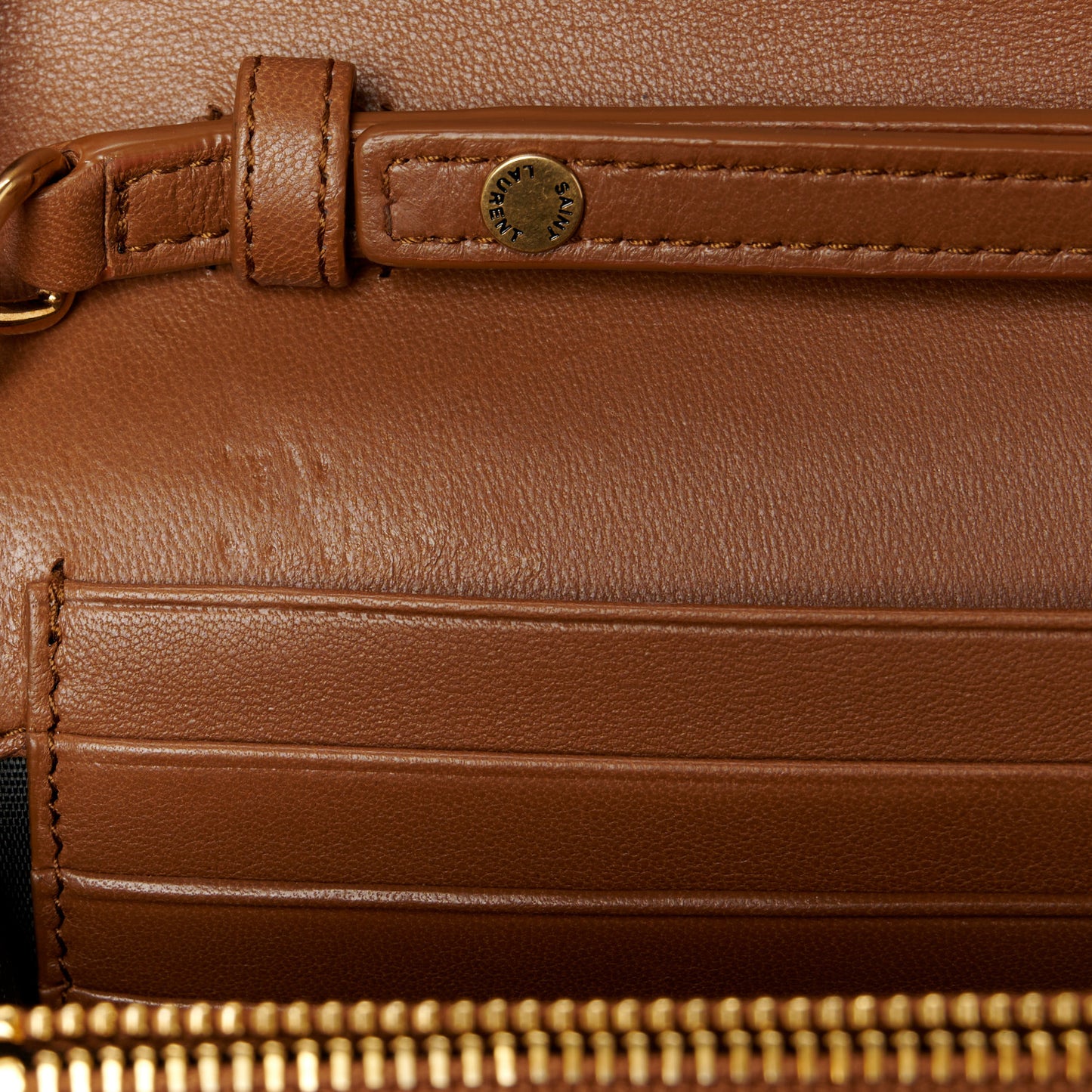 Lambskin Carre Quilted Cassandre Chain Wallet Brown
