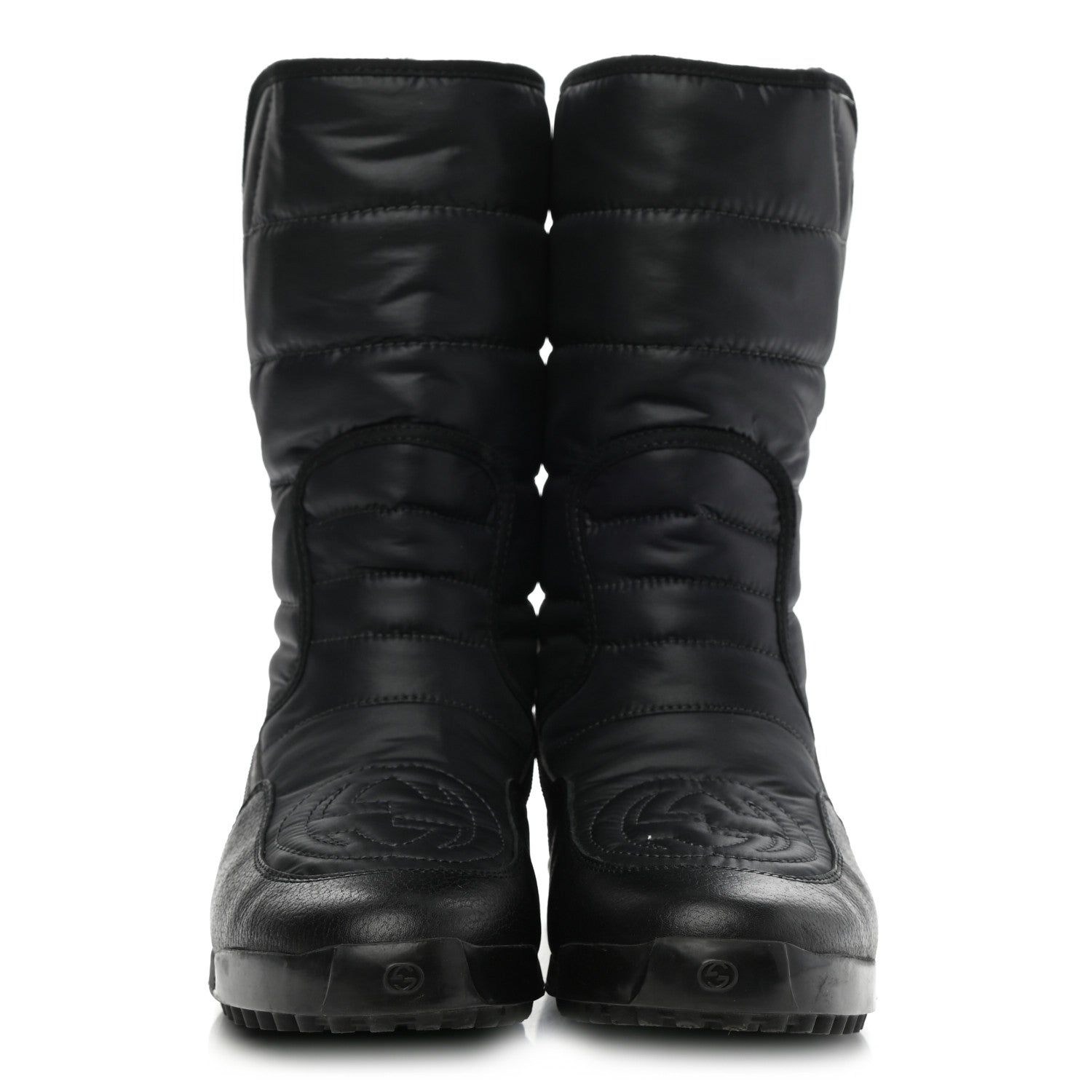 Gucci Calfskin Nylon Quilted Boots 38.5 Black 2 of 7