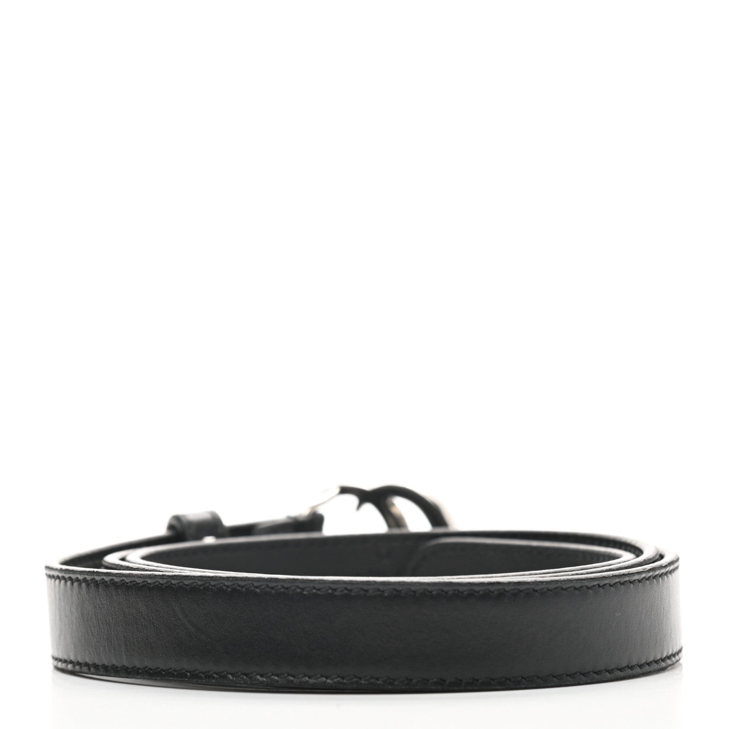 Gucci Plutone Calfskin Palladium Double G 20mm Belt 90 36 Black 2 of 5