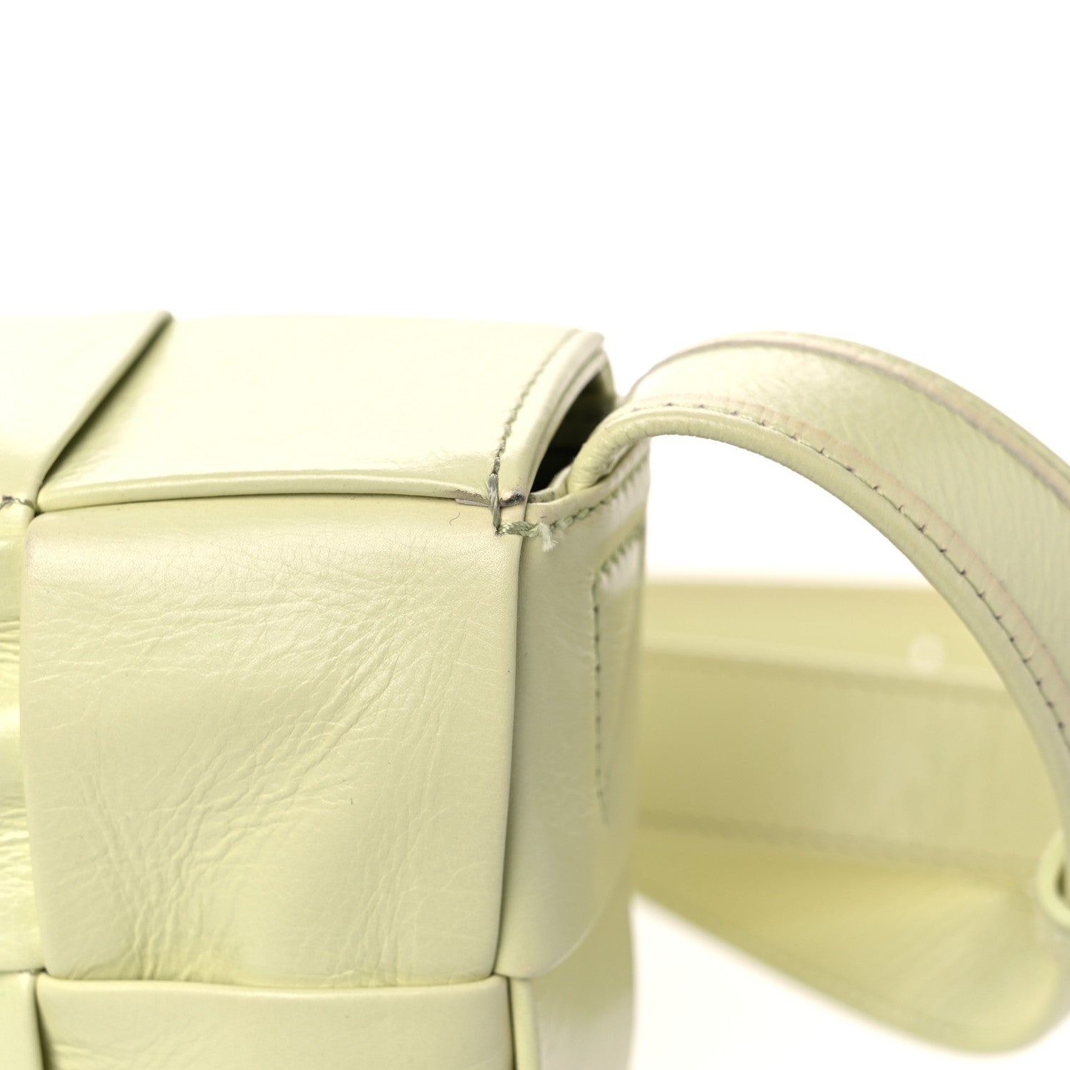 Bottega Veneta Calfskin Intrecciato Cassette Crossbody Bag Lemon Washed 10 of 11