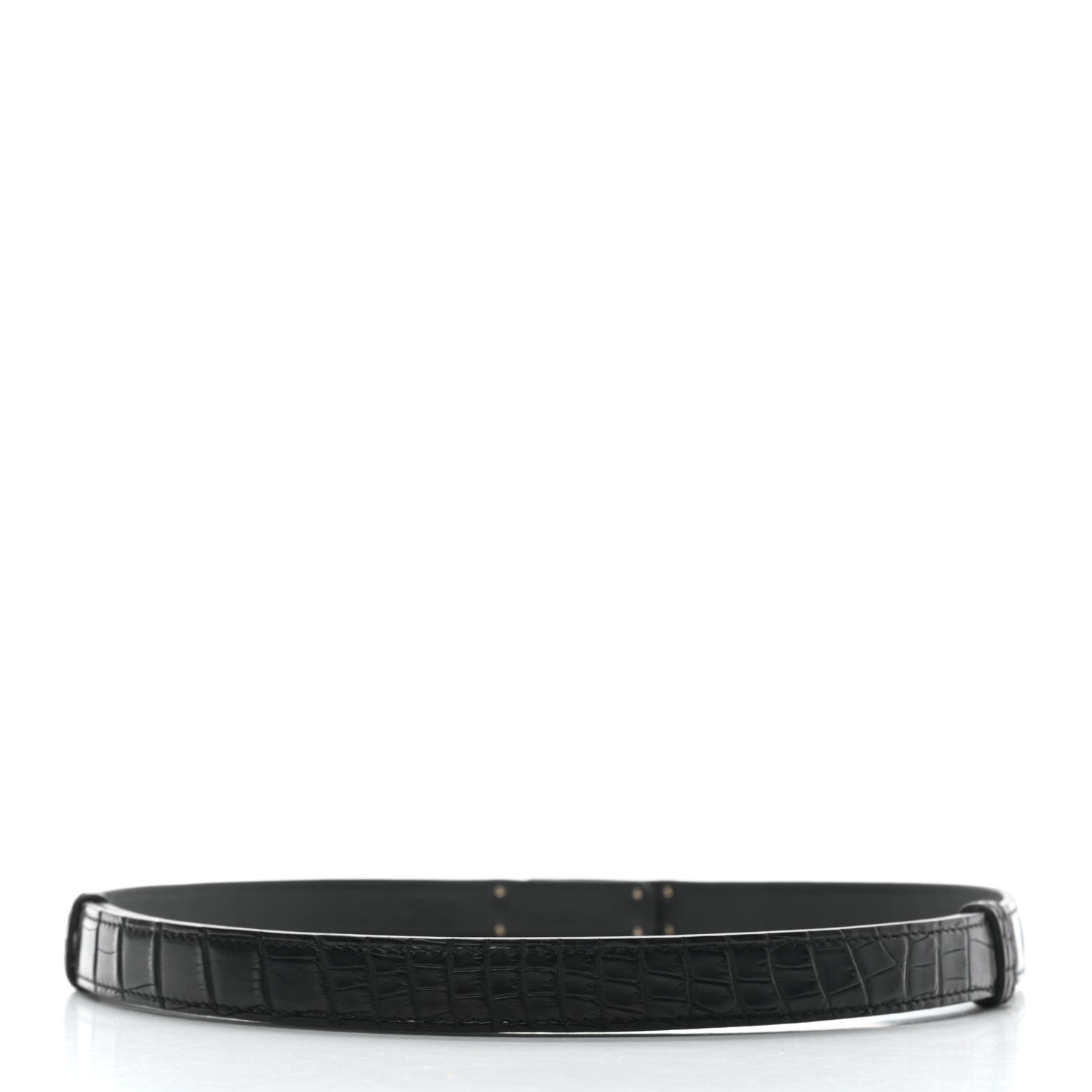 Hermes Matte Alligator Kelly Belt Black 2 of 3