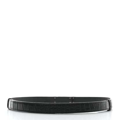 Hermes Matte Alligator Kelly Belt Black 2 of 3