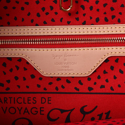 Louis Vuitton Monogram Kusama Waves Neverfull MM Red 6 of 10