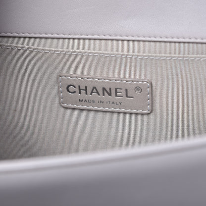 Chanel Calfskin Quilted Medium Boy Flap Grey 6 of 8