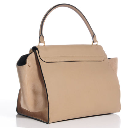 Celine Calfskin and Suede Large Trapeze Dune 3 of 9