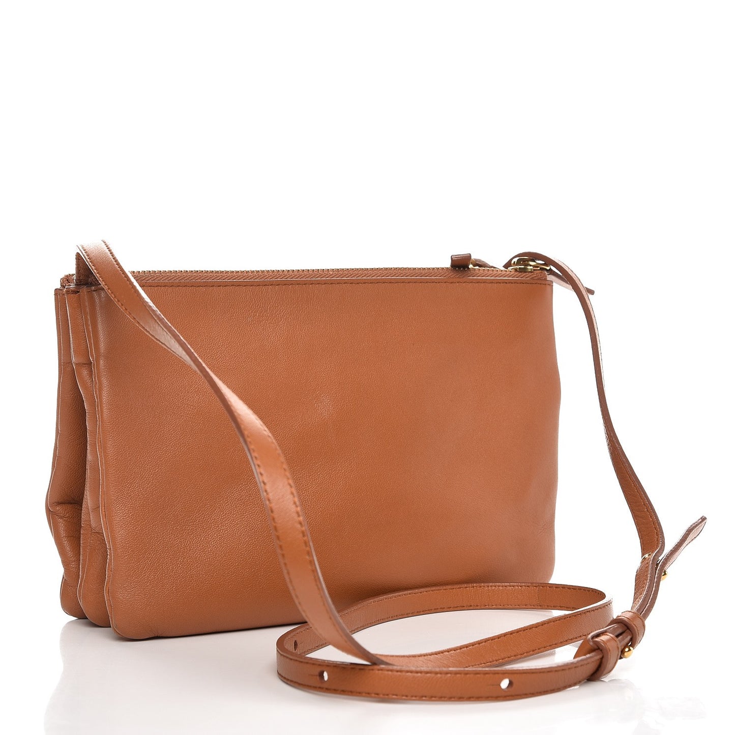 Lambskin Small Trio Crossbody Bag Tan