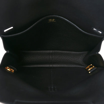 Hermes Taurillon Clemence Halzan 25 Black 5 of 10