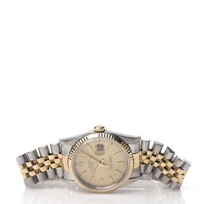 Rolex Stainless Steel 18K Yellow Gold 36mm Oyster Perpetual Datejust Watch Champagne 16233 3 of 8