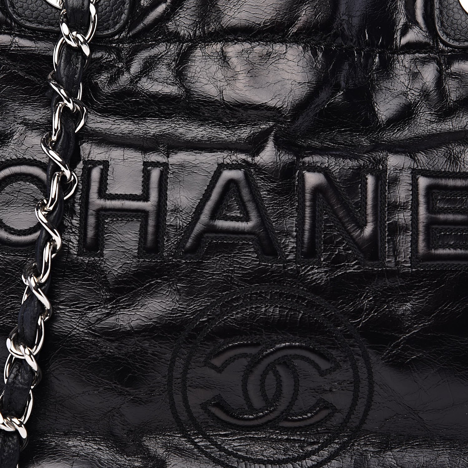 Chanel Glazed Calfskin Large Deauville Tote Black 12 of 12