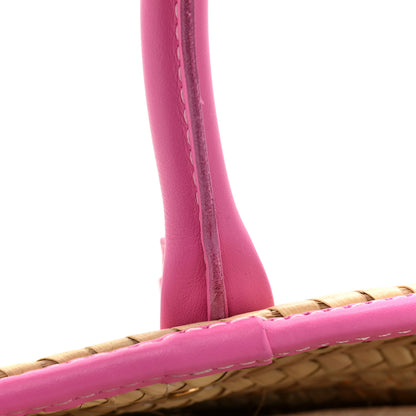 Jacquemus Raffia Le Petit Panier Soli Neon Pink 11 of 14