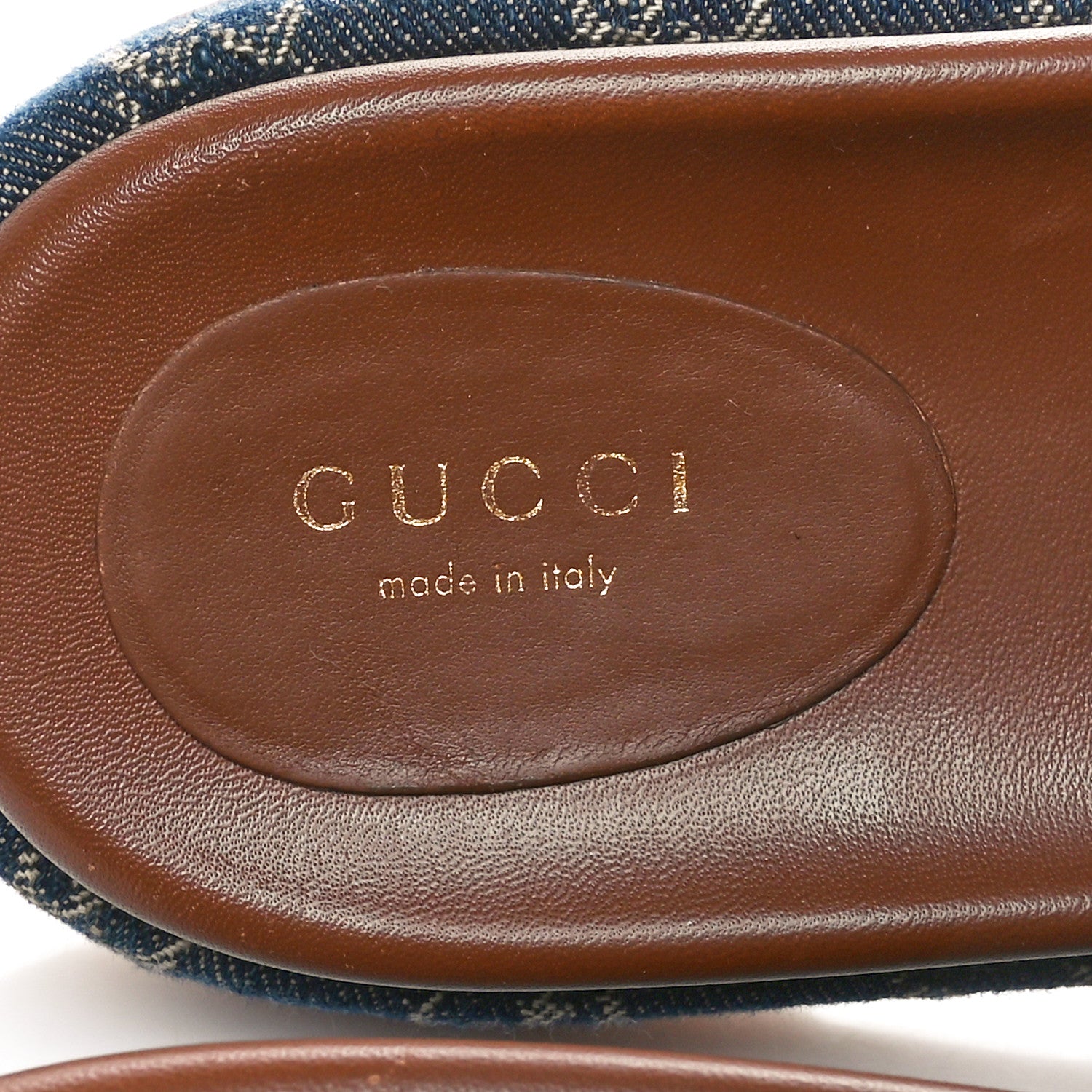 Gucci New Denim GG Monogram Angelina Platform 55mm Slide Sandals 38 Blue Tea 7 of 8