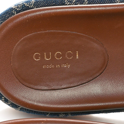 Gucci New Denim GG Monogram Angelina Platform 55mm Slide Sandals 38 Blue Tea 7 of 8