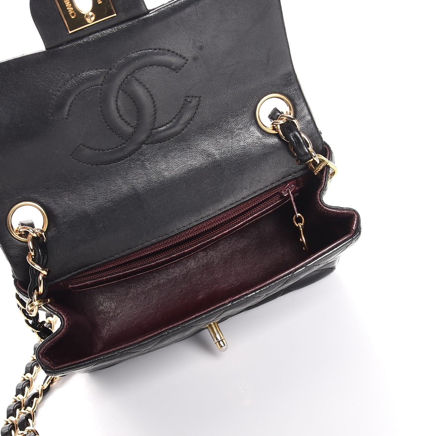 Chanel Lambskin Quilted Mini Square Flap Black 5 of 13