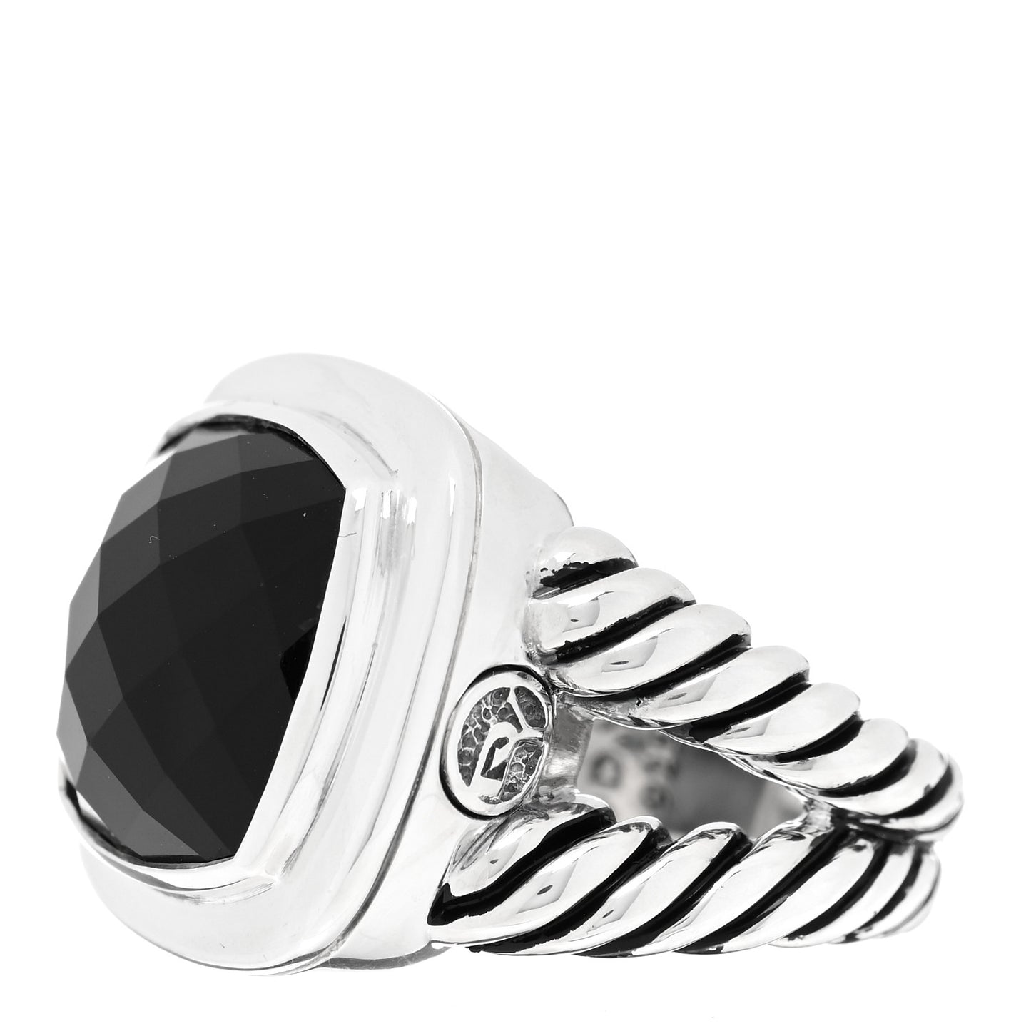 Sterling Silver Black Onyx 14mm Albion Ring 52 6