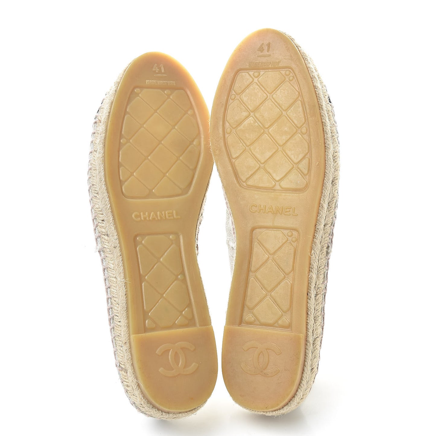 Linen CC Espadrilles 41 Beige Black