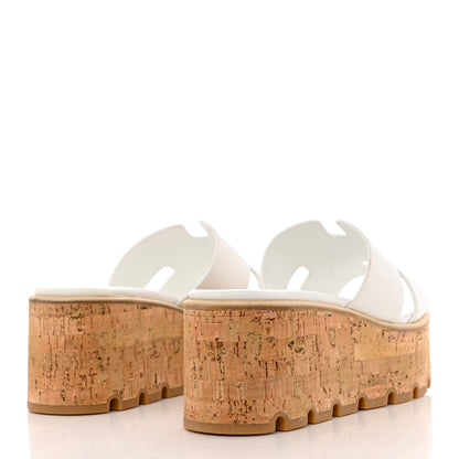 Hermes Calfskin Cork Eze 30 Sandals 35 White 4 of 9