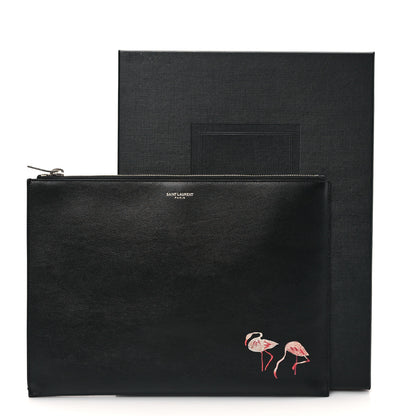 Saint Laurent Smooth Calfskin Flamingo Document Holder Black 12 of 12