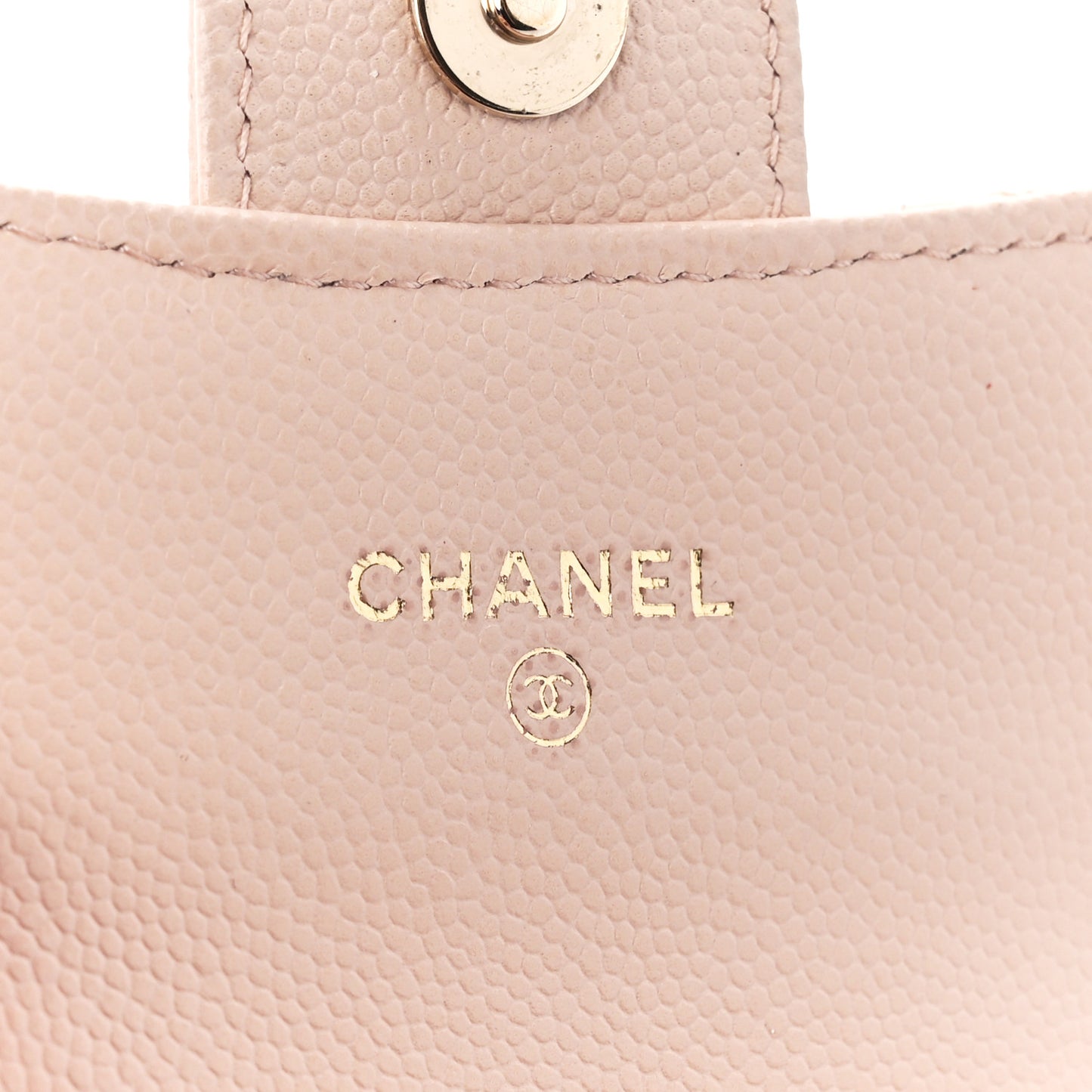 Caviar Quilted Mini Clutch With Chain Light Beige